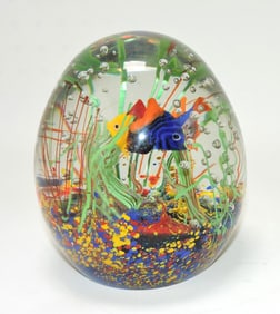 Large Murano 'aquarium' paperweight,