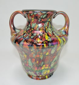 Fenton 2005 Mosaic two handled vase,