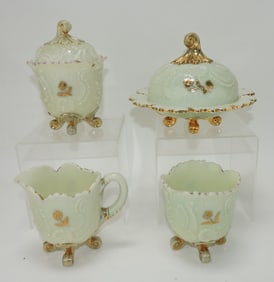 Northwood custard glass Louis XV