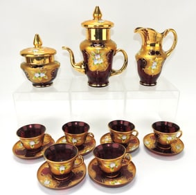 Bohemian red ruby with gold and