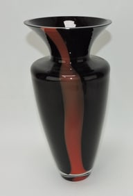 Studio art glass vase, 12"