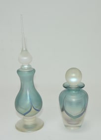 Abelman lot of 2 art glass perfume