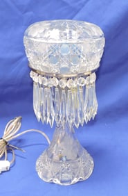Cut glass bedroom lamp with dome