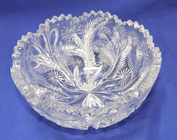 ABCG Libbey cut glass bowl, thistle