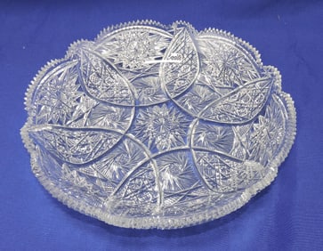 ABCG cut glass large shallow bowl,
