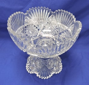 ABCG cut glass two piece punch bowl,