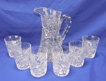ABCG 7 pc water set, pitcher 10", and