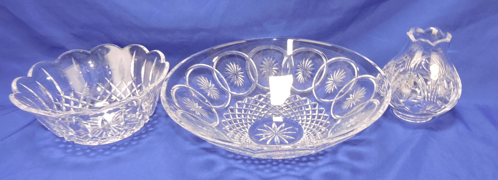 Waterford crystal lot of 3 pcs: 13" and (1 of 1)