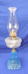 Oil lamp with sapphire blue moon and
