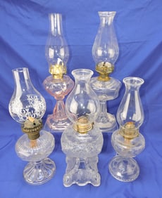 Lot of 5 oil lamps