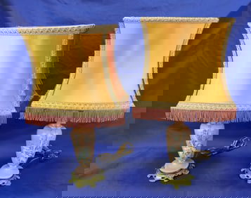 Bristol glass pair of table lamps with