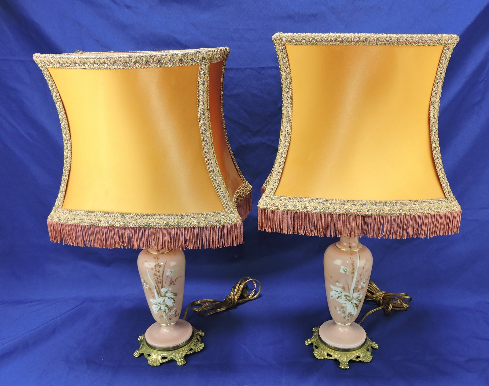 Bristol glass pair of table lamps with (1 of 2)