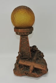 CSM 1935 chalkware airplane lamp,