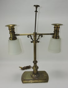 Brass 2 lite student lamp, 29"