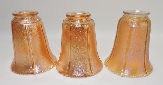 Set of 3 - 5 1/2" carnival glass lamp