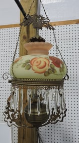 Brass Victorian hanging kitchen lamp,