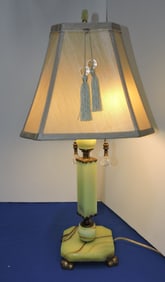 Art Deco uranium jadeite table lamp,