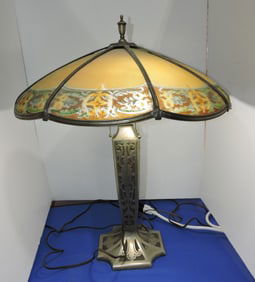 Pairpoint table lamp with fine ribbed