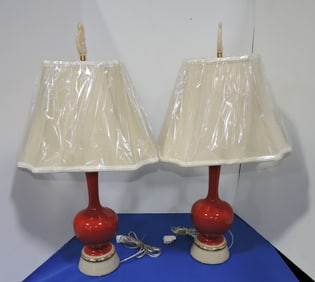Aladdin pair of alacite table lamps with