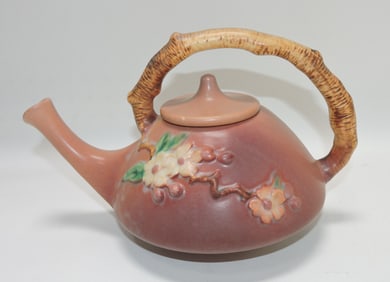Roseville Apple Blossom teapot,