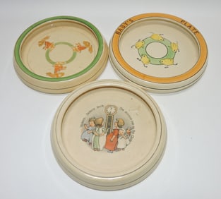 Roseville lot of 3 child's plates