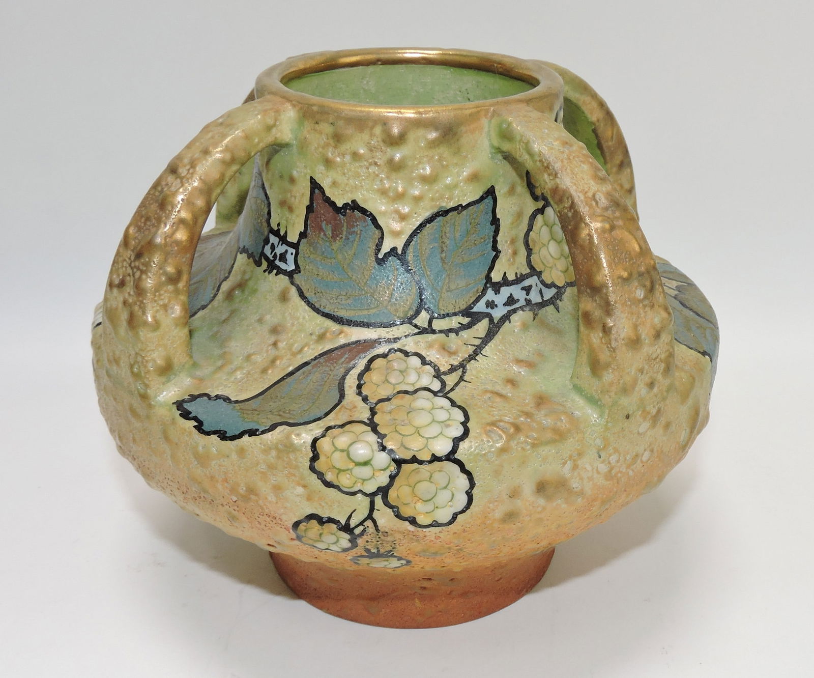 Teplitz Amphora four handled vase, ': 5 3/4"