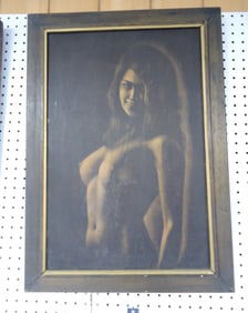 Nude painting on board, 28"x20"