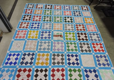 Friendship quilt circa 1987, 102"x87"