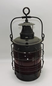 Adlake ship's lantern with red globe,