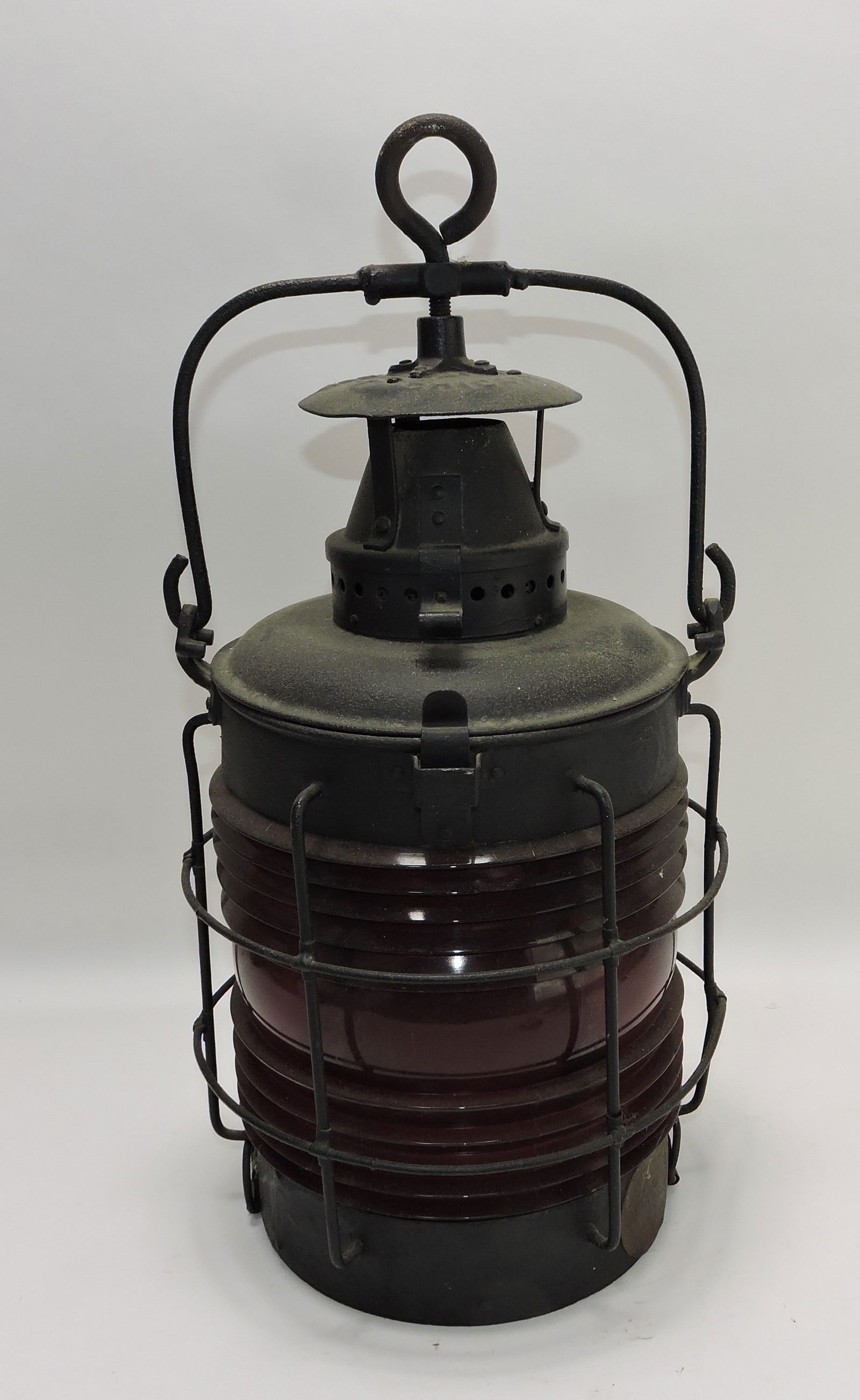 Adlake ship's lantern with red globe, (1 of 1)