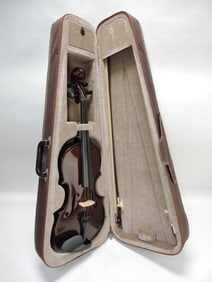 Violin with two bows and case