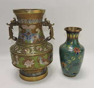 Champleve and cloisonne lot of