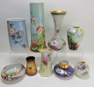 Hand painted china lot of 9 pieces -