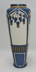 Mettlach art nouveau floral vase,
