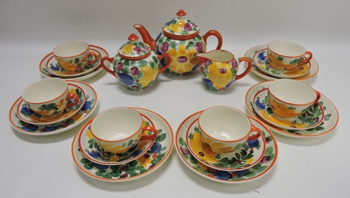Czechoslovakia 21 pc floral dessert set