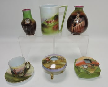 Royal Bayreuth lot of 6 scenic pieces -