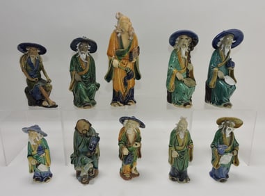 Chinese mudmen figures, lot of 10,