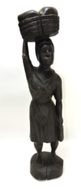 Wood carved figure of lady, 29"