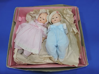 Horsman Tynie Twins pair of dolls in