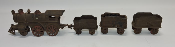 Cast iron 4 piece train set
