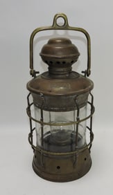 Anchor brass ship's lantern, 14"