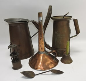 Lot of copper, brass, and metal items