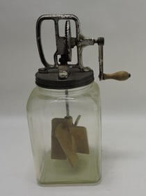 One gallon glass butter churn, 14"