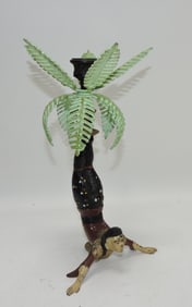 Cast iron Chinese Acrobat candle holder,