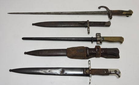 Lot of 5 bayonets, 15" to 25"