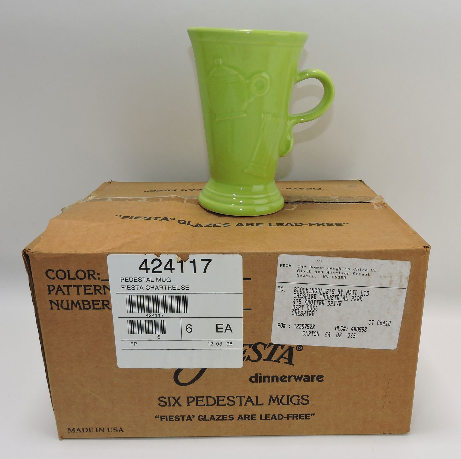 Fiesta Post 86 case of 6 pedestal mugs, (1 of 1)