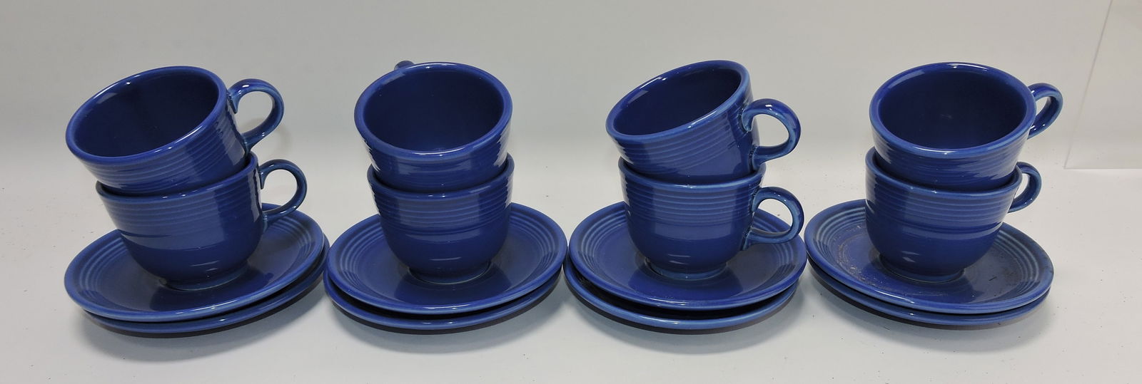 Fiesta Post 86 lot of 8 cups & saucers,: sapphire