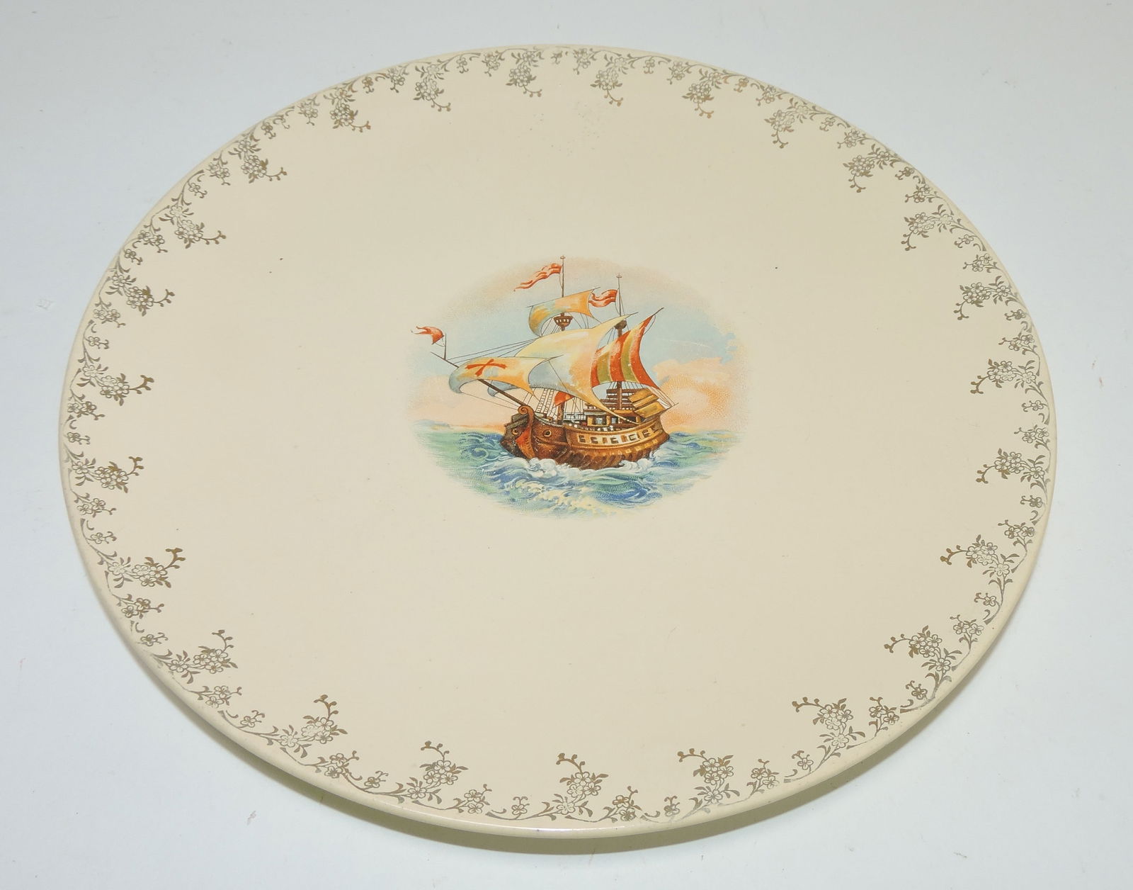 HLC ship plate, 'The New Bertschy: Furniture Co Wheeling, WV', 9 1/2"