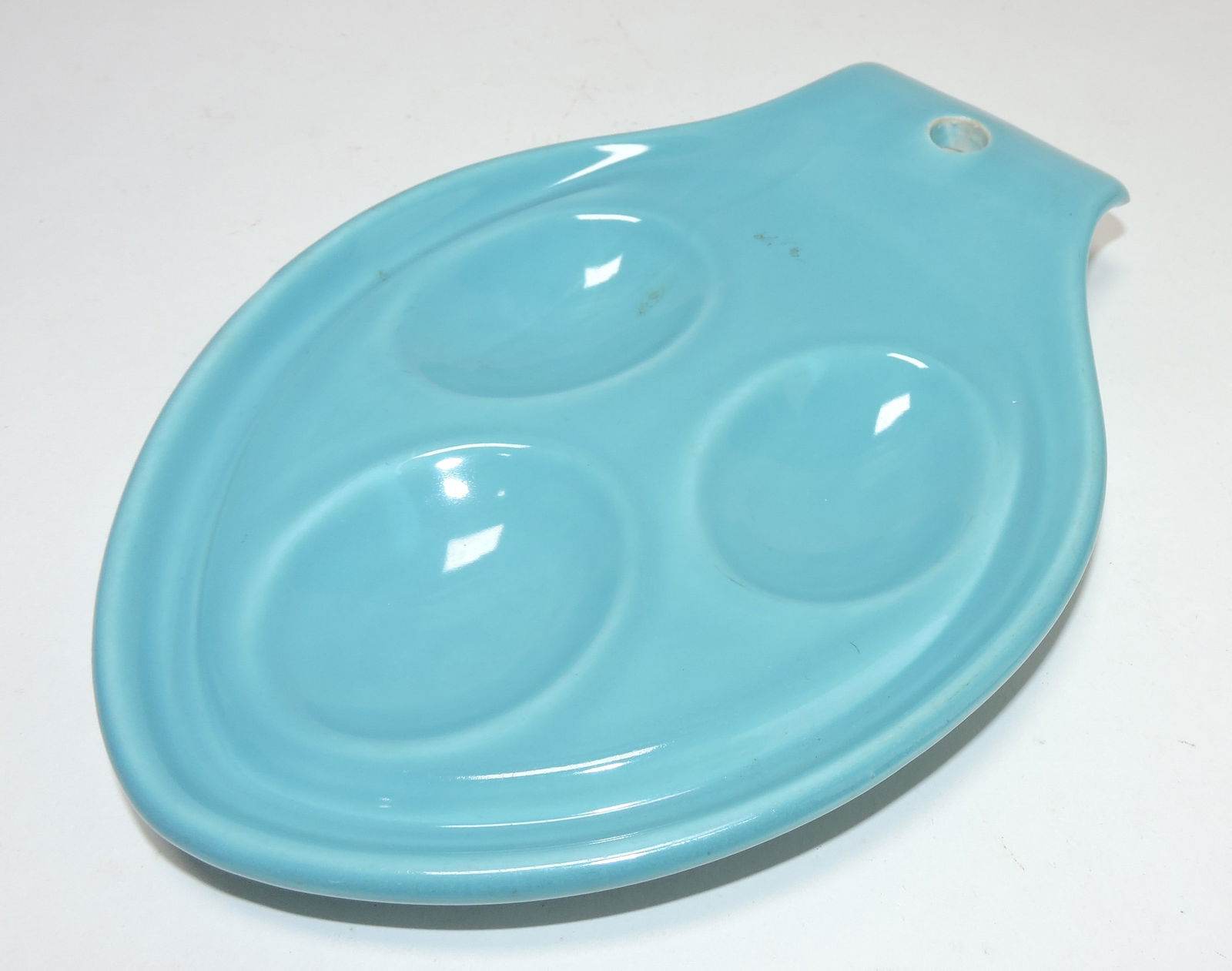 Rhythm spoon rest, turquoise, chip to back: .