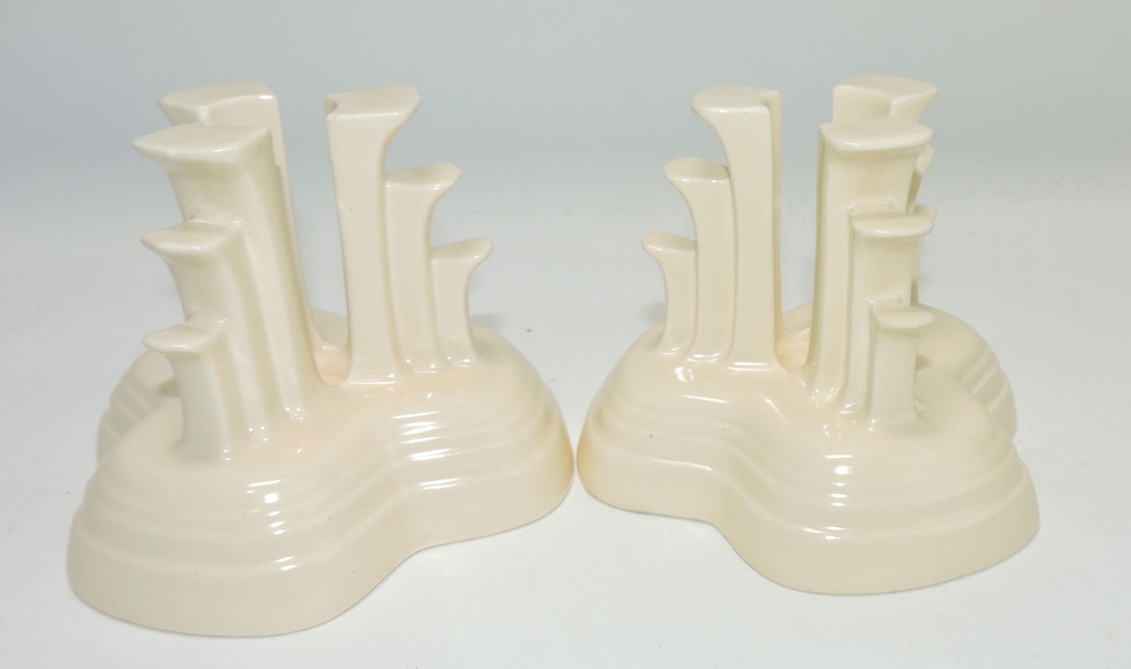 Fiesta pair of tripod candle holders, (1 of 1)
